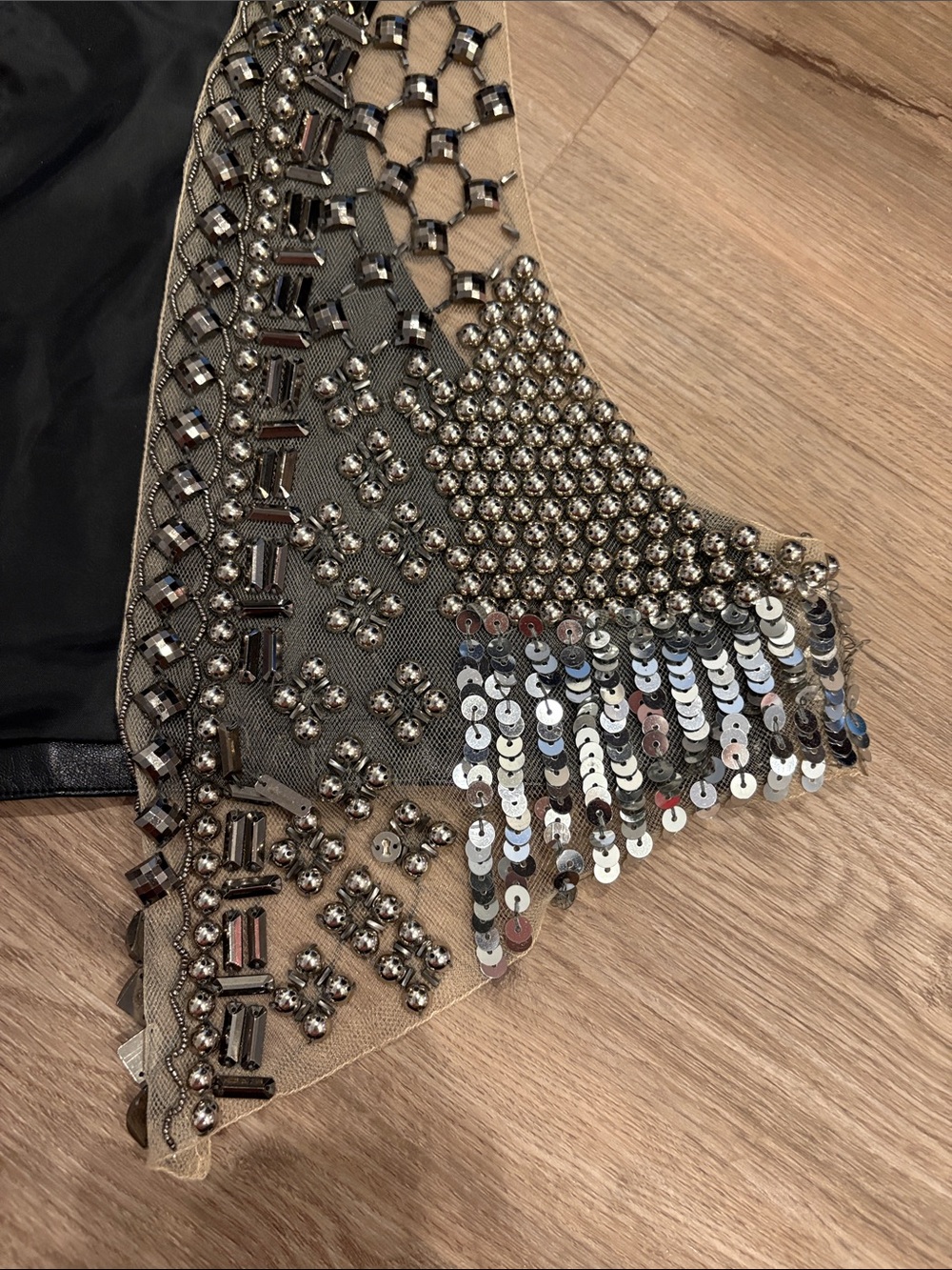 Caribbean Queen Embellished Black and Silver Beaded Vest - Picture 2 of 3